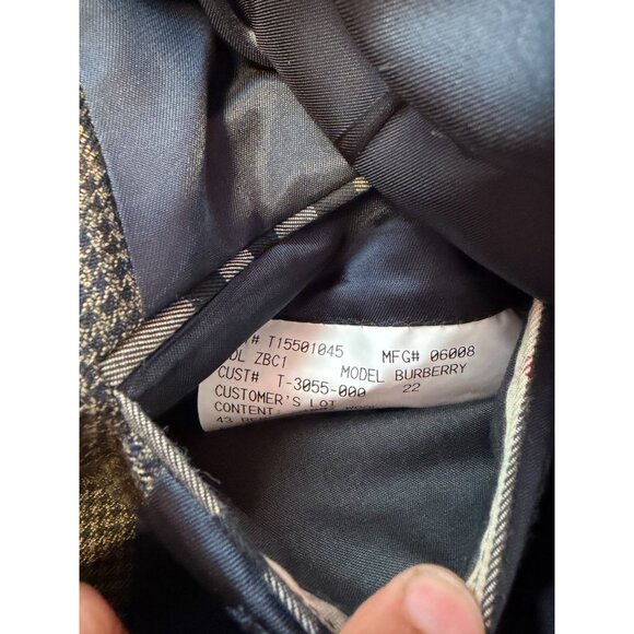 Burberry London Mens 43R Wool Blazer Made USA Brown Micro Houndstooth Coat - Picture 7 of 7